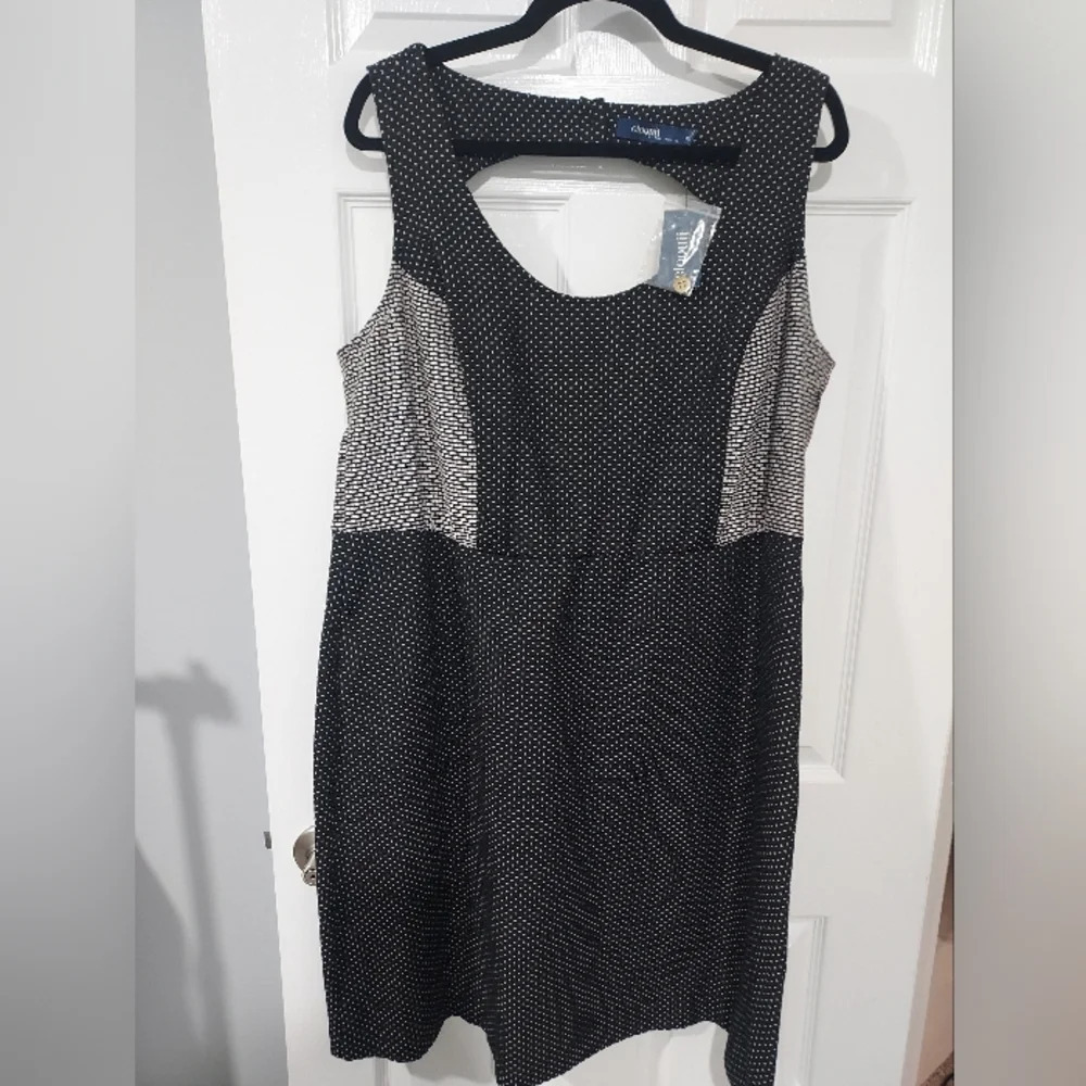 Eloquii Black and White Midi Dress